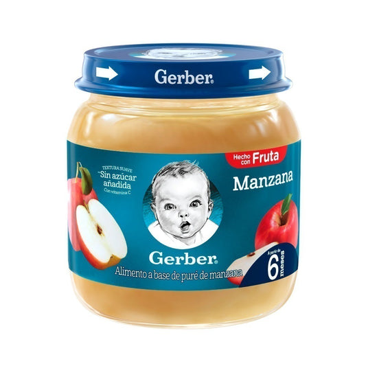 Alimento Para Bebe Sabor Manzana Gerber Frasco 113G